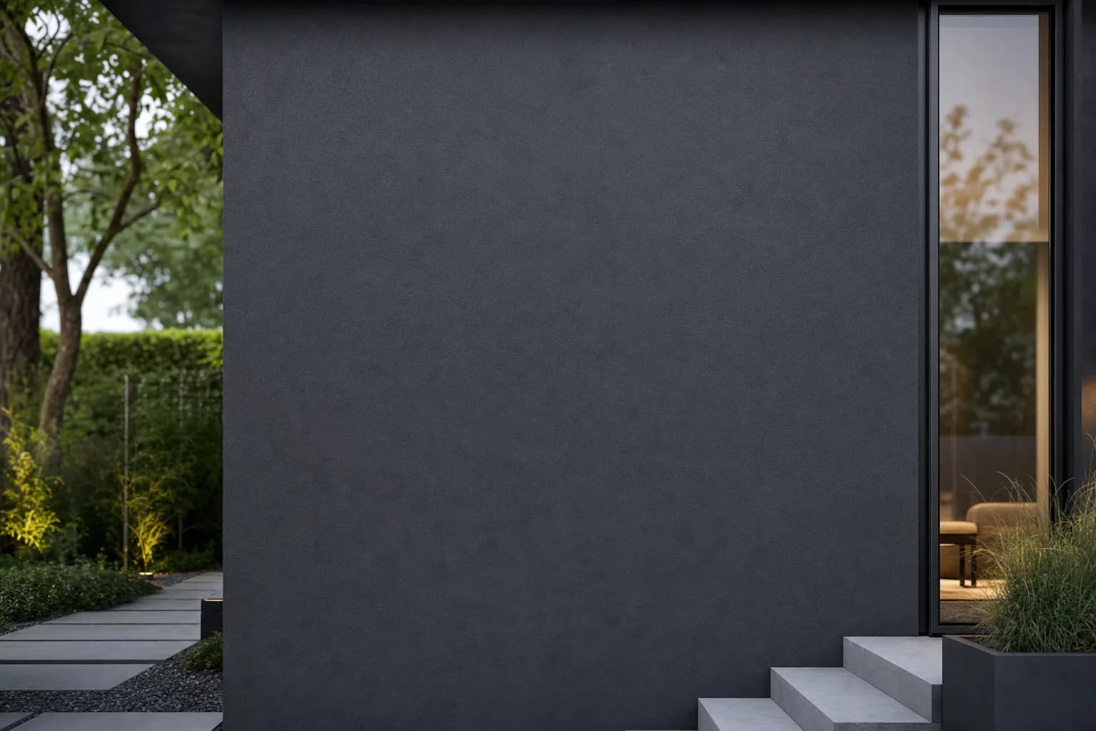 Ciemna elewacja, minimalistyczna bryła