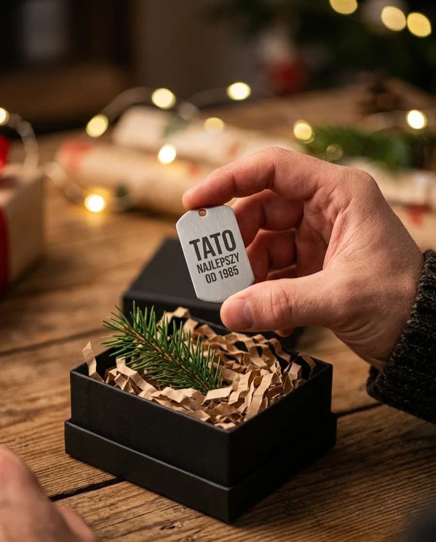 Engraved dog tag as a gift