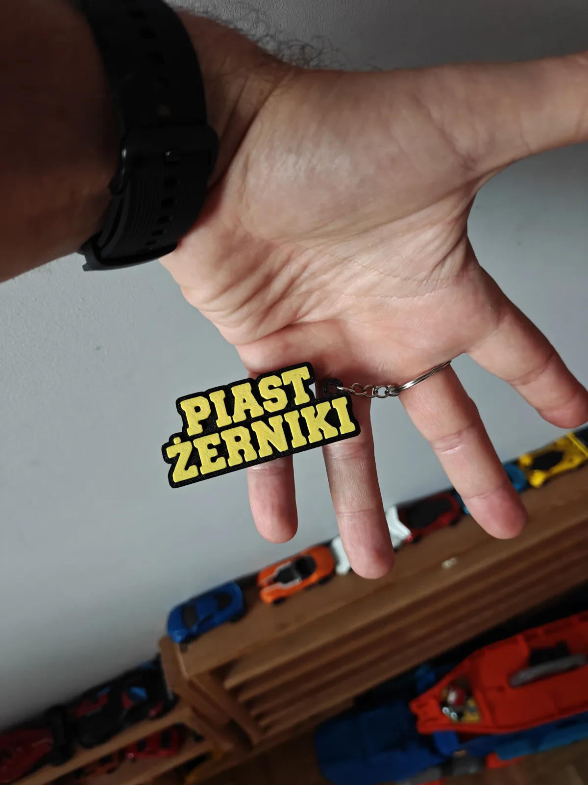 Text keychain with key ring