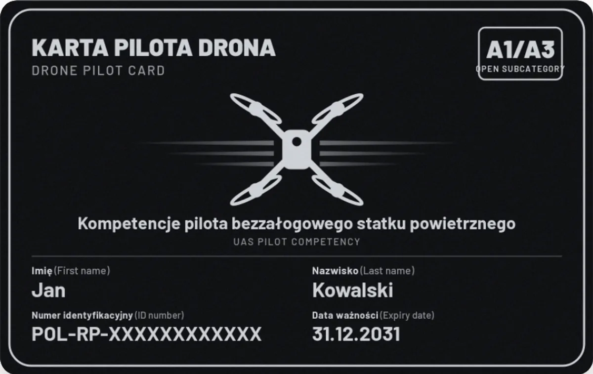 Karta pilota drona