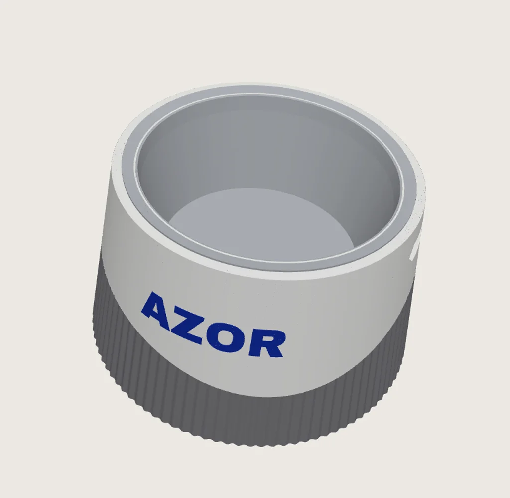 Dog bowl stand with the name AZOR - 3D visualisation from the print file
